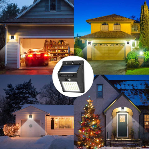 Upgraded Solar Motion Sensor Lights Outdoor 30 LED Wireless Waterproof Security Lights for Patio Deck Yard Garden Auto On Off Motion Activated No Dim Mode 2 Pack on various houses