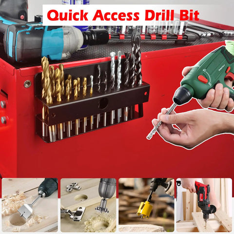 Magnetic Drill Bit Organizer For Long Phillips Bits Built Tough Heavy Duty Steel Bit Holder With Anti Slip Grip and bits