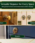 Antique Brass Door Knob Rosette Pair, 2.38 Inch Solid Brass Decorative Escutcheon Plates for interior doors and cabinets