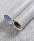 Textured Fabric Wallpaper Gray Faux Grasscloth Peel And Stick Waterproof Self Adhesive Roll For Countertops Walls Backsplash And Cabinet Liners Removable Dope Easy Cut 24 By 196 Inches
