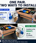 Heavy Duty 20 Inch Locking Drawer Slides With One Side Release For Easy One Hand Access Wide Pull Outs Fully Locking And Fully Extending Great For Trucks RVs Vans And Mobile Storage Solutions installed on wooden cargo drawer