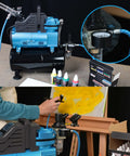 Built Tough 10 Footer Nylon Braided Airbrush Hose With Soft Silicone Core connected to compressor during custom painting.