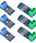 Top Shelf 3 Piece ACS712 Hall Effect Current Sensor Plus DC Voltage Tester Module Bundle For Arduino And Raspberry Pi Badass Projects With Legit 30 Amp Readings And Zero Hassle showing three voltage sensor modules with connectors.