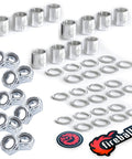 Speed Kit 48Pc Spacer Washer Axle Nut Set For Skateboard And Longboard, Improves Bearing Performance, Reduces Slop, Universal Fit, Durable Silver