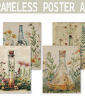 Essential Science Posters For The Classroom Set Of 4 8x10 Unframed Wall Art with botanical and beaker designs for high school decor.