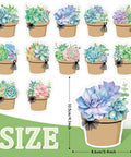 12 designs of succulent stickers in pots, part of 120 Pieces Dope Succulent Name Tag Stickers Set With 12 Designs For Summer Back To School Classroom Office Desk Wall Decor Self Adhesive Blank Name Labels.