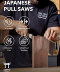 Pro Grade Japanese Pull Saw With Dual Rip And Crosscut Blades That Deliver Hella Sharp Cuts Through Dovetails Tenon Joints And Rough Lumber Without Any Fuss Or Snags Along The Way, cutting through wood.