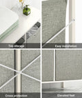 Four views of Two Removable Laundry Bags Laundry Sorter With Shelf For Bedroom Bathroom And Laundry Room No Fuss Storage Hamper