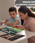 Teacher and student using 12 Laminated Science Posters For Classroom Set 11.8 X 16.5 Inches Includes Chemistry Biology Physics Earth Science