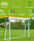 Heavy Duty Backyard Soccer Goals Kit 12x6, 8x6 And 6x4 Ft with 2 Inch Powder Coated Galvanized Steel Frame, nets, accessories