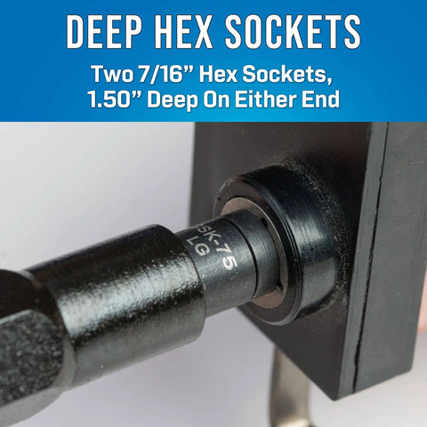 Close-up of SSK-876 Star Key Can Wrench Kit With LC LG LB LS Pattern Keys For Outdoor Pedestals, deep hex socket view.