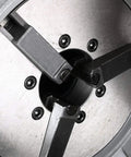 Close-up of the threading head on Heavy Duty Pipe Threading Power Drive And Stand Compatible With Ridgid 41855 42360.