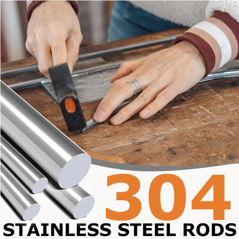 Two 304 Stainless Steel Round Rods One Quarter Inch Diameter By Twelve Inch Length Solid Shaft Metal Rod Stock For Diy Projects Rust Resistant Easy To Cut And Work With Great For Machining Welding And Crafting