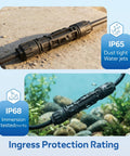 Top view and underwater view showing 8AWG Solar Panel Connectors Built To Haul Big Power For PV Systems 1500V DC 70A Heavy Duty.