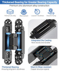 Upgraded Invisible Door Hinges 2 Pack Black 6 Inch Concealed Hidden Hinges For Doors With 3 Way Adjustable And 180 Degree Swing
