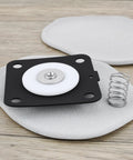 Replacement diaphragm repair kit with white diaphragm, black mounting plate, and metal spring for Goyen Pulse Valve K2501 M1183B