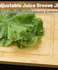 Juice Groove Router Jig With 8 Spacers, Adjustable Groove Guide For Cutting Boards Up To 22 X 29 Inches, light brown wood with lettuce