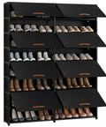 54-Pair Shoe Storage Cabinet With Door And Cover 2 By 9-Tier Space Saving Plastic Shoe Rack Organizer For Closet Hallway