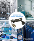 Propane Tank Holder And Wall Mounted Bracket Set with steel cylinder holder and ratchet straps for secure installation in various settings.
