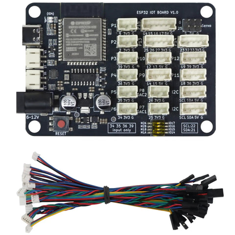 IoT Dope Development Board With WROOM-32E Module And 2-Channel Motor Driver For Robotics USB-C 2.4GHz WiFi And Bluetooth with nine cables