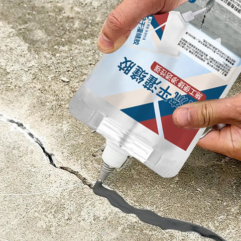 Heavy Hitter Concrete Crack Filler And Fast Cure Grouting Adhesive For Quick Masonry Patch dispensed into concrete crack.