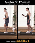 Portable Under Desk Walking Pad Treadmill With Remote And 300 Lb Capacity Hassle Free Setup Compact Home Office Fitness Gear To Clock Up Steps While You Type In Gray, user walking on treadmill while using phone.
