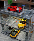 1 24 Scale Diecast Model Car Display Case Cabinet With USB Lights And Acrylic Cover, showcasing sport cars and collectibles.