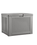 Heavy Duty Resin Outdoor Storage Deck Box 74 Gallon Weatherproof Gray for Patio Yard Pool Toys Tools Cushions and More