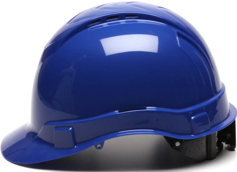 Cap Style Hard Hat With Ventilated Design And 4 Point Ratchet, Lightweight ABS Safety Helmet In Blue, Low Profile Fit, Rear Padded Suspension For All Day Comfort, Reversible Orientation, Temperature Resistant For High And Low Temps
