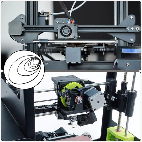 Six Pack 2GT Timing Belts For 3D Printers 6mm Wide Closed Loop Rubber Drive Belts With Round Tooth Profile detail view