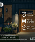 GE home security porch light with Dusk To Dawn Outdoor A21 LED Bulb 13W Daylight White 3 Pack Automatic On Off Security Lighting