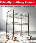 4 Inch Heavy Duty Stainless Steel Caster Wheels With Polyurethane Tread And Swivel Brake Half Inch 13 Thread By One Point Five Inch Stem built on a workshop cart on various floor types.