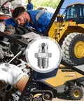 Grease fitting, M8x1 male thread, chrome-plated steel; hydraulic zerk close-up