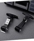 Two Pack Stainless Steel T Handle Latches With Rubber Padding, shown on gray surface with tool case behind, heavy duty use