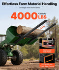 Clamp On 60-Inch Total Length Pallet Forks For Tractors And Skid Steers, Heavy-Duty 4,000 Lb Capacity, holding log