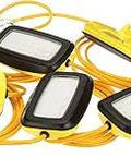 LED Outdoor String Light 100 Ft Yellow With 14 3 Conductor SJTW Cable Plug and Play 8000 Lumens Total Daisy Chain Ready
