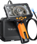 Triple Lens Borescope Endoscope With Light Pro Grade Digital Video Scope 5 Inch IPS Screen showing gear inspection