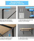 Installation steps for 10 Pack Heavy Duty Closet Rod Bracket Set With 90 Degree Triangle Support on drywall or concrete.