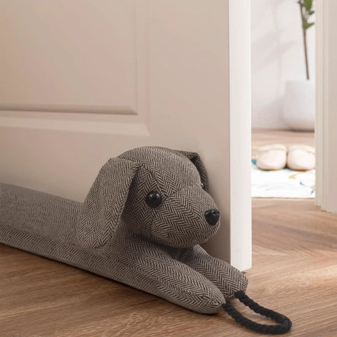 Heavy Duty Door Draft Stopper To Keep The Chill Outta Your Space, dog design, 38 inches, cotton sand fill, cozy home decor.