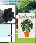 All Season Garden Flag Stoppers And Clips Kit showing windproof rubber stopper and secure plastic clip for outdoor flags