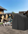 Heavy Duty Miter Saw Cover With Integrated Dust Guard Boasts Solid Shop Armor for twelve inch equipment in outdoor setting.