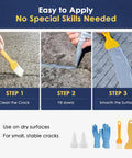 Steps to apply Self Leveling Concrete Crack Filler High Elasticity Waterproof Sealant 35.3 Oz Quick Dry Glue