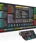Nine Function Modules Excel Shortcut Desk Pad, Large XL Size 31.5 By 11.8 Inches, showcasing colorful Excel function modules