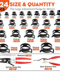 324 Piece Spring Hose Clamp Kit With 6-38mm Range And 2 Pliers, showcasing varied clamp sizes and pliers for quick fixes.