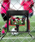 Fence Mount For Cell Phone With Shade And Power Bank Pouch Outdoor Phone Holder Kit That Reduces Glare Keeps Screen Visible And Cool No Fuss Easy Install For Deck Or Fence Rail Game Changer Mounting Kit on chain-link fence with phone recording soccer