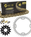 Drive Sprocket Chain Combo For Yamaha YFZ450 YFZ450SE Front 14 Tooth Rear 38 Tooth 520V X Ring 98 Links Beefed Up Performance Chain Kit