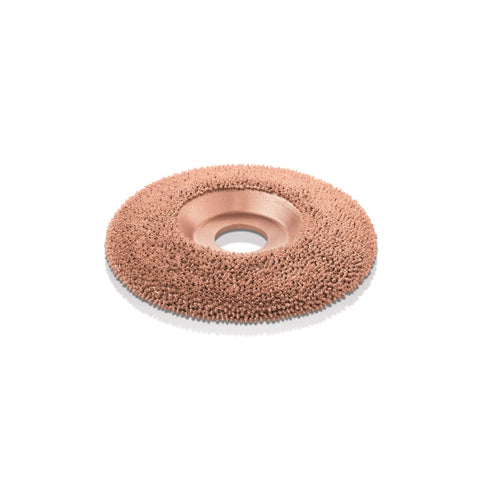 Professional Tungsten Carbide Shaping Disc For Woodworking Angle Grinders 4 Half Inch Diameter And 7 Eighth Inch Bore on white background.