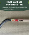 Weeding Sickle Kama With Curved Serrated Edge, Lightweight High Carbon Japanese Steel Blade, Natural Wood Handle, Made In Japan