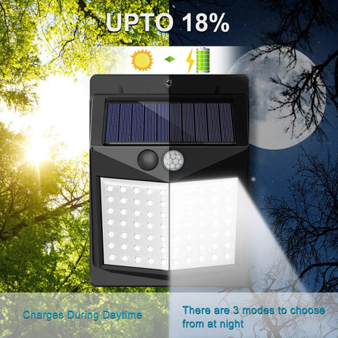 Solar Motion Sensor Outdoor Lights With 3 Modes And 150 Degree Detection IP65 Waterproof Ultra Bright Pathway And Yard Security Lighting