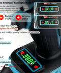 Automatic Cordless Electric Rivet Nut Gun Delivers Real Pro Results With One Quick Trigger Pull That Backs Down Easy Saving Your Knuckles While M3 Through M12 Bits Keep Heavy Shop Work Moving Smoothly showing digital stroke settings.